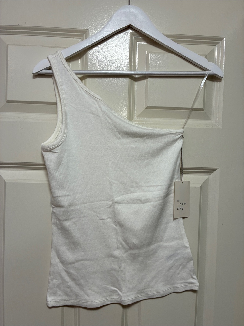 a new day One-Shoulder Tank Top - White/Cream